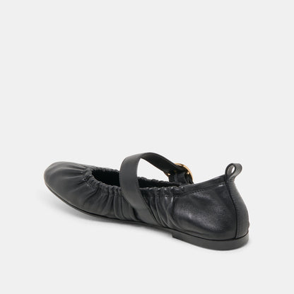 Caely Black Leather Ballet Flats | Dolce Vita Essential