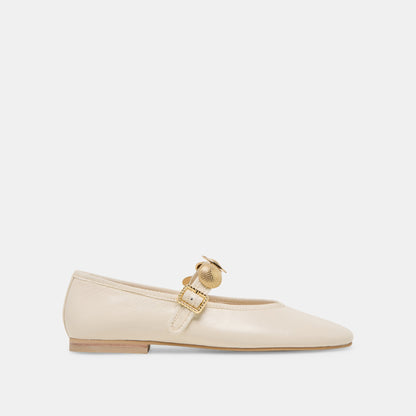 Relan Off White Leather Ballet Flats | Dolce Vita Value