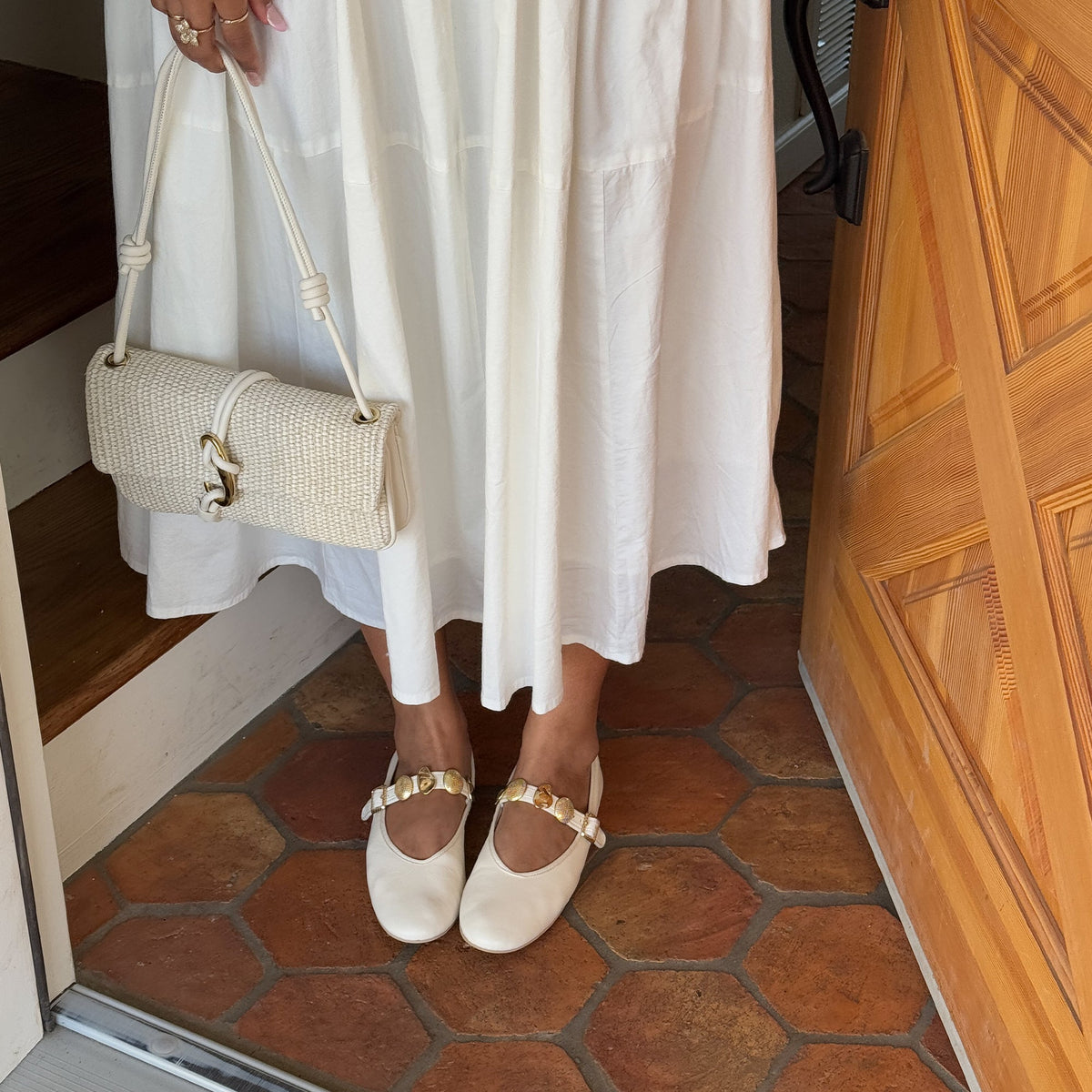 Relan Off White Leather Ballet Flats | Dolce Vita Value