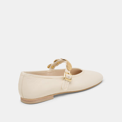 Relan Off White Leather Ballet Flats | Dolce Vita Value