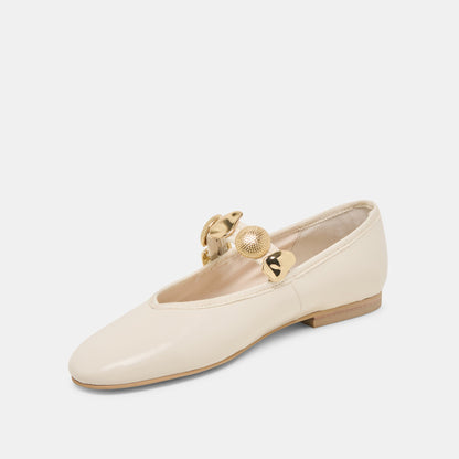 Relan Off White Leather Ballet Flats | Dolce Vita Value