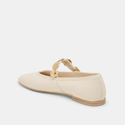 Relan Off White Leather Ballet Flats | Dolce Vita Value