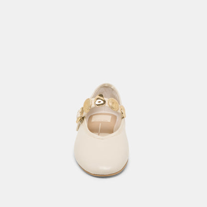 Relan Off White Leather Ballet Flats | Dolce Vita Value