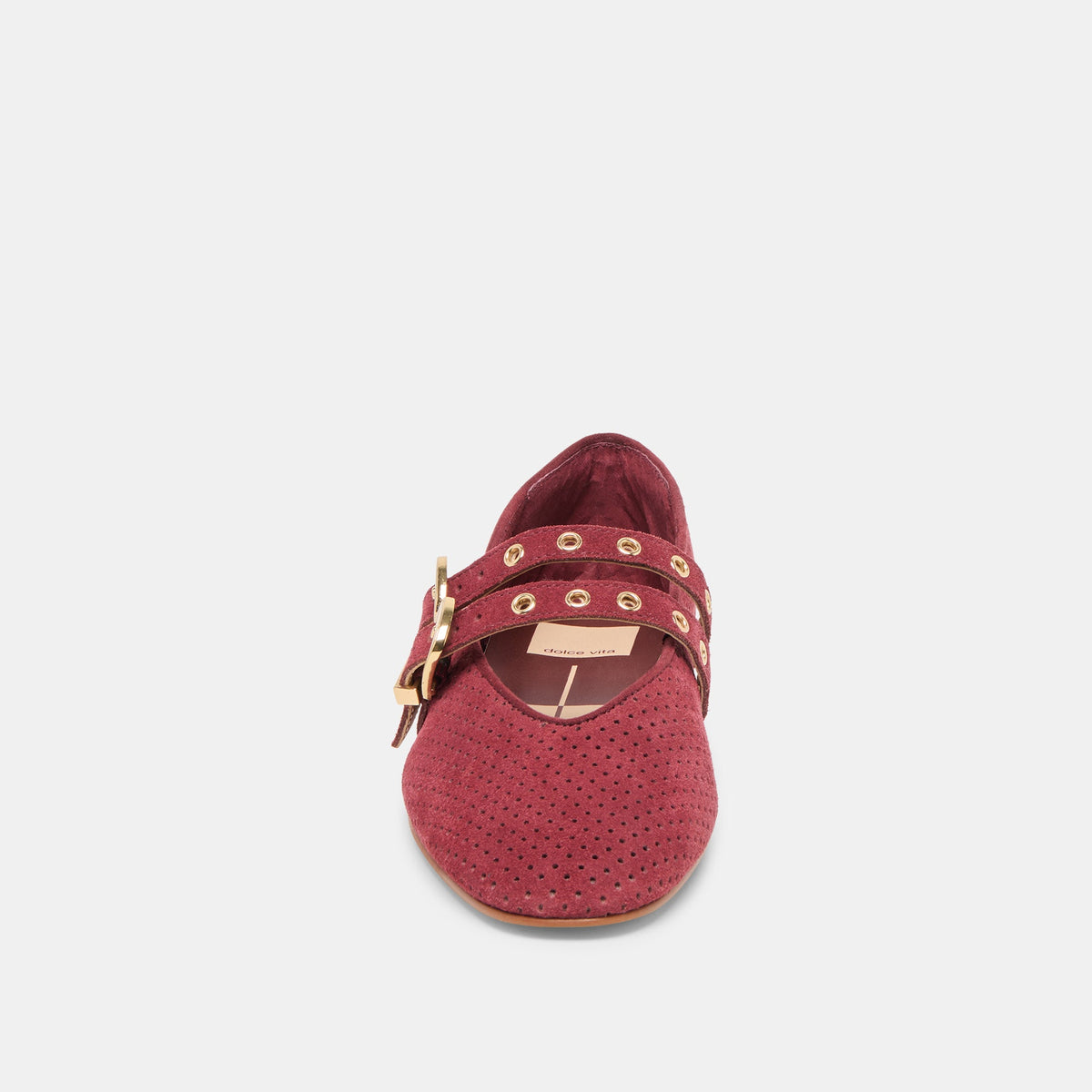 Baylee Grommet Oxblood Perforated Suede Ballet Flats | Dolce Vita Classic