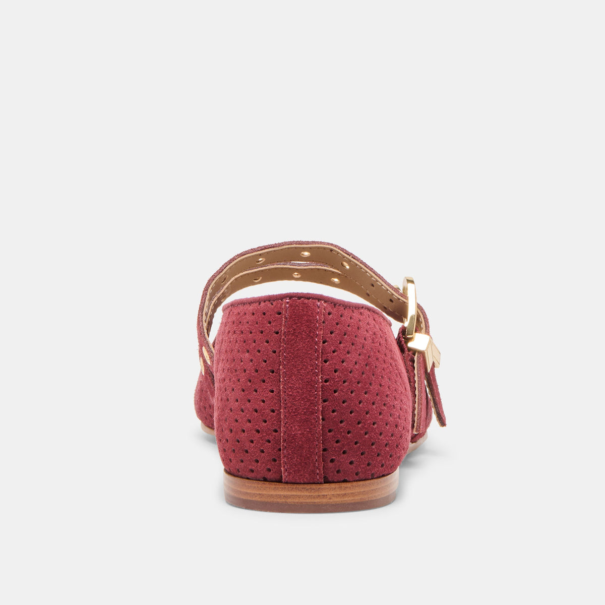 Baylee Grommet Oxblood Perforated Suede Ballet Flats | Dolce Vita Classic