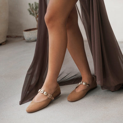 Relan Lt Brown Suede Ballet Flats | Dolce Vita Best Price