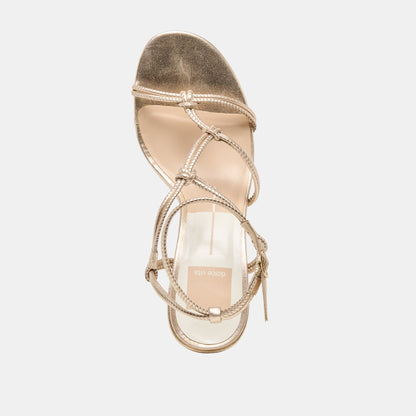 Fizzy Gold Leather Heels | Dolce Vita Signature