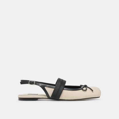 Grifan Natural Black Linen Flats | Dolce Vita Hot Sale