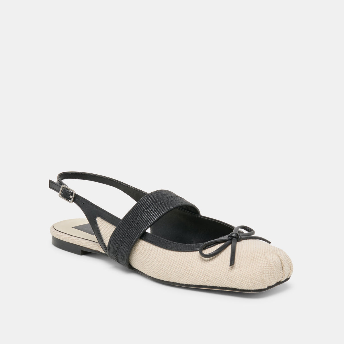Grifan Natural Black Linen Flats | Dolce Vita Hot Sale