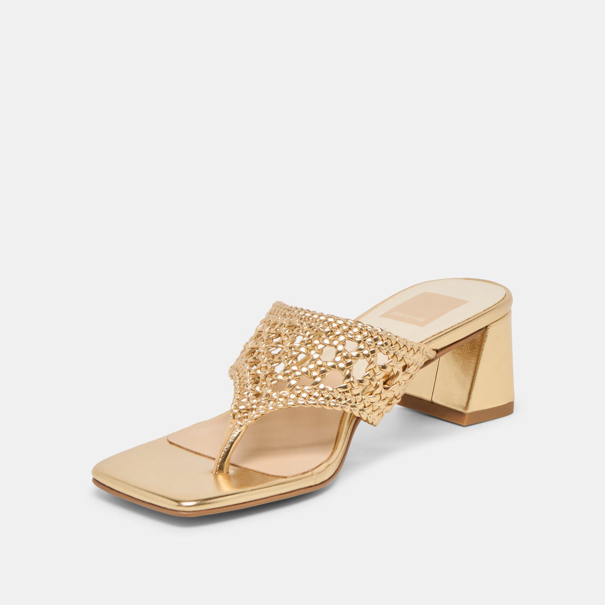 Barlo Gold Woven Stella Heels | Dolce Vita Top Pick