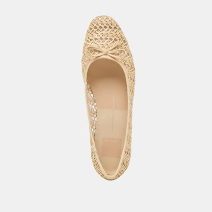 Ulicia Lt Natural Cross Hatch Raffia Ballet Flats | Dolce Vita Special Offer
