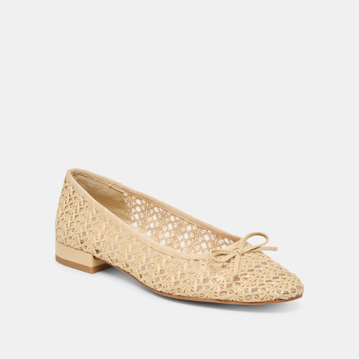 Ulicia Lt Natural Cross Hatch Raffia Ballet Flats | Dolce Vita Special Offer