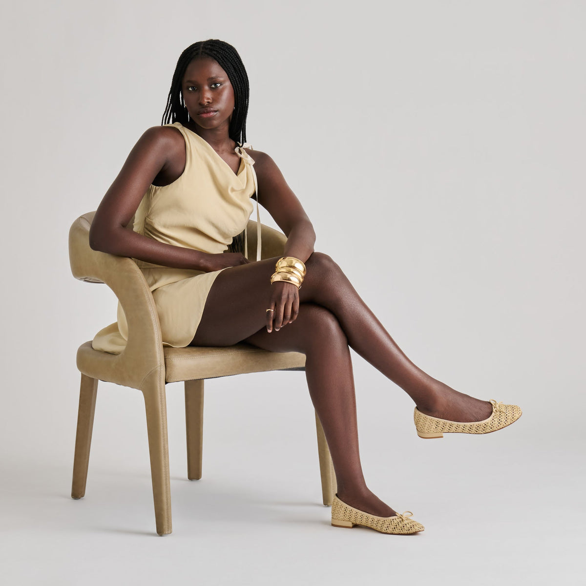 Ulicia Lt Natural Cross Hatch Raffia Ballet Flats | Dolce Vita Special Offer