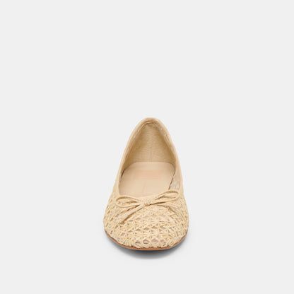 Ulicia Lt Natural Cross Hatch Raffia Ballet Flats | Dolce Vita Special Offer