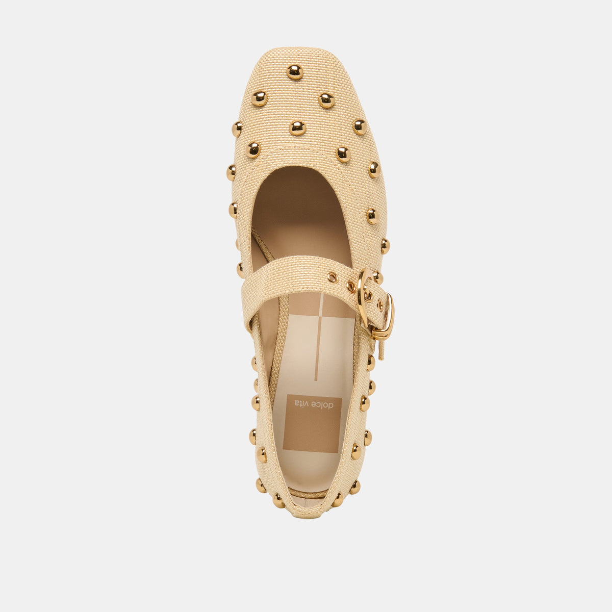 Mikel Stud Lt Natural Raffia Ballet Flats | Dolce Vita Essential
