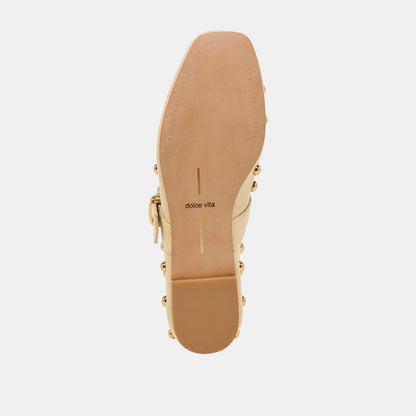 Mikel Stud Lt Natural Raffia Ballet Flats | Dolce Vita Essential