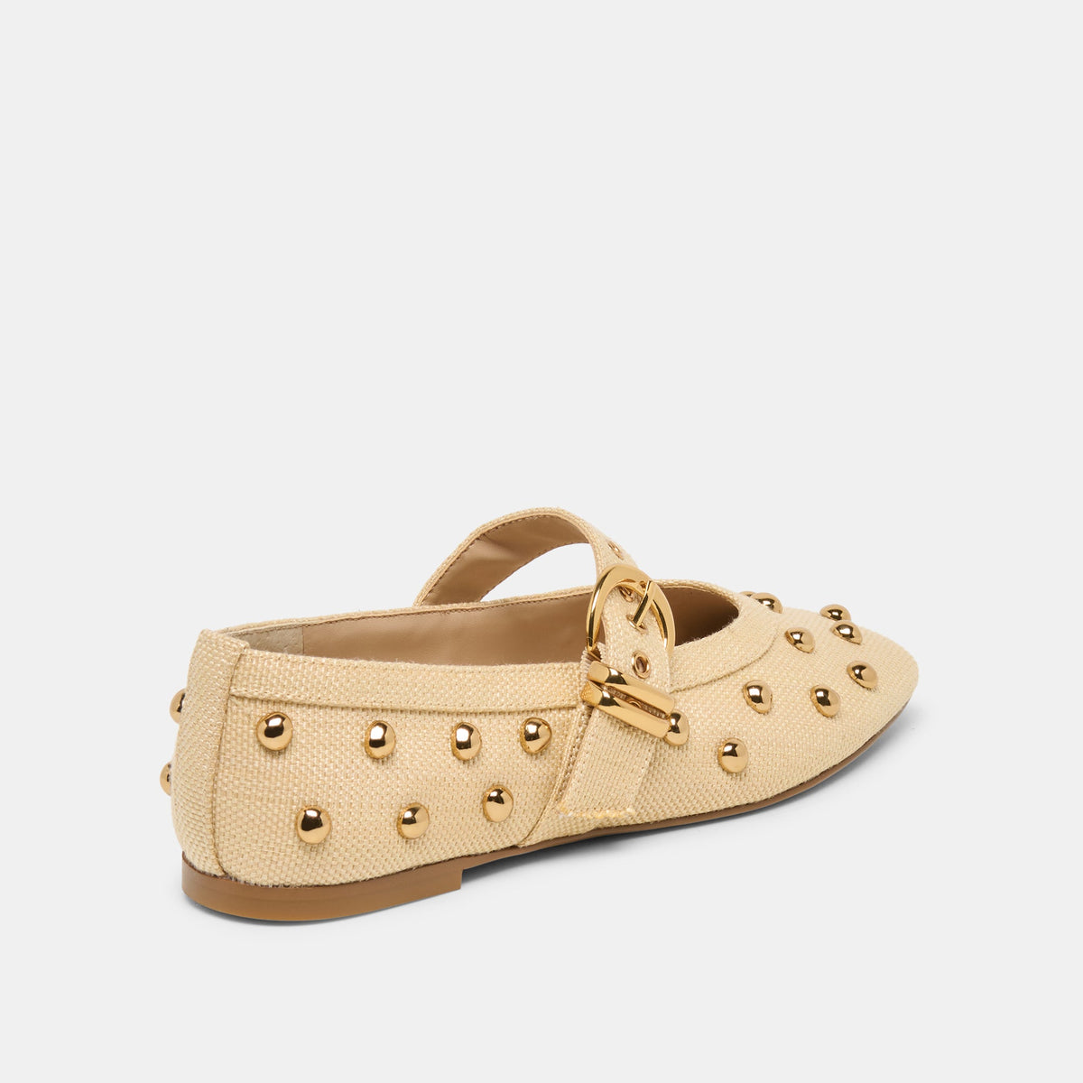 Mikel Stud Lt Natural Raffia Ballet Flats | Dolce Vita Essential