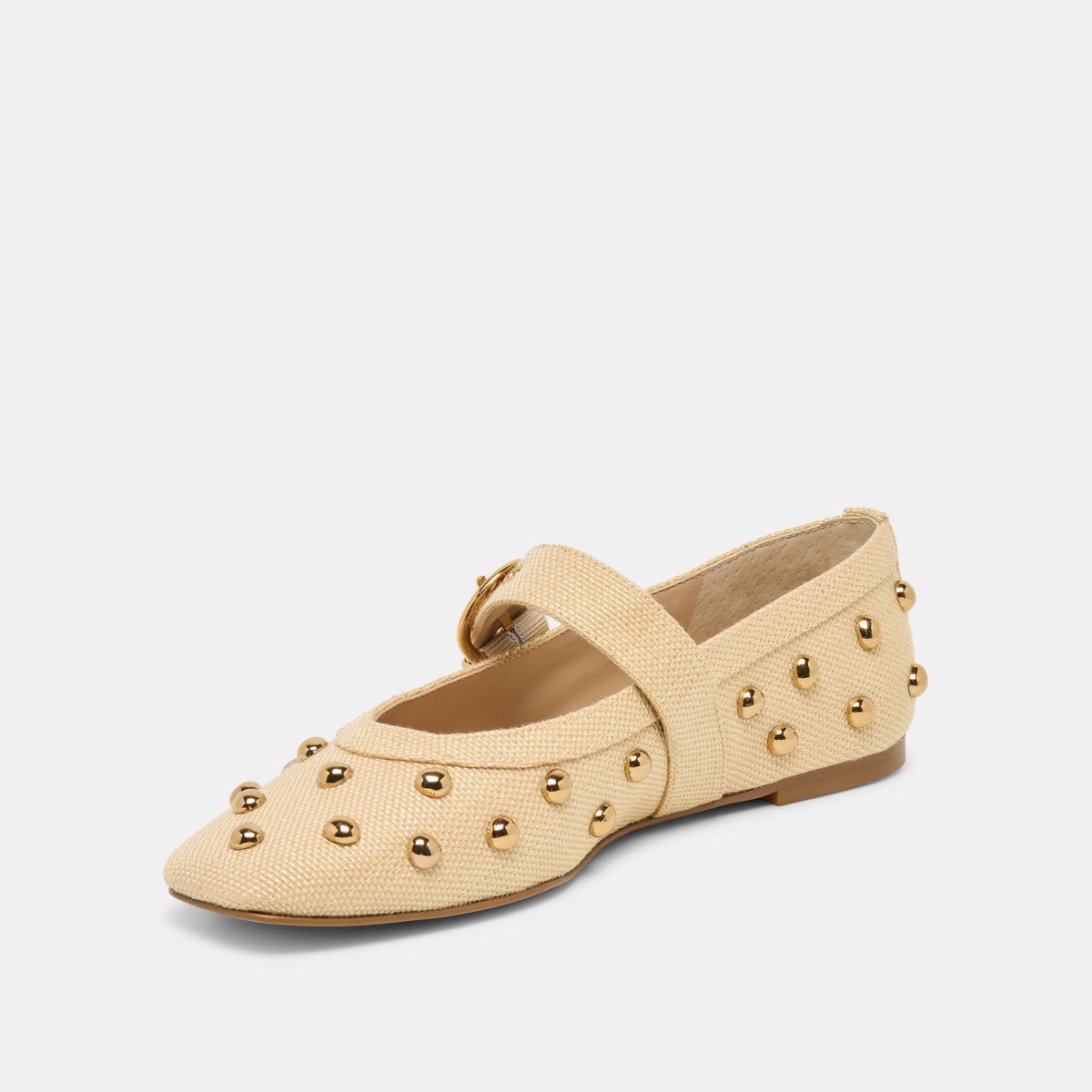 Mikel Stud Lt Natural Raffia Ballet Flats | Dolce Vita Essential