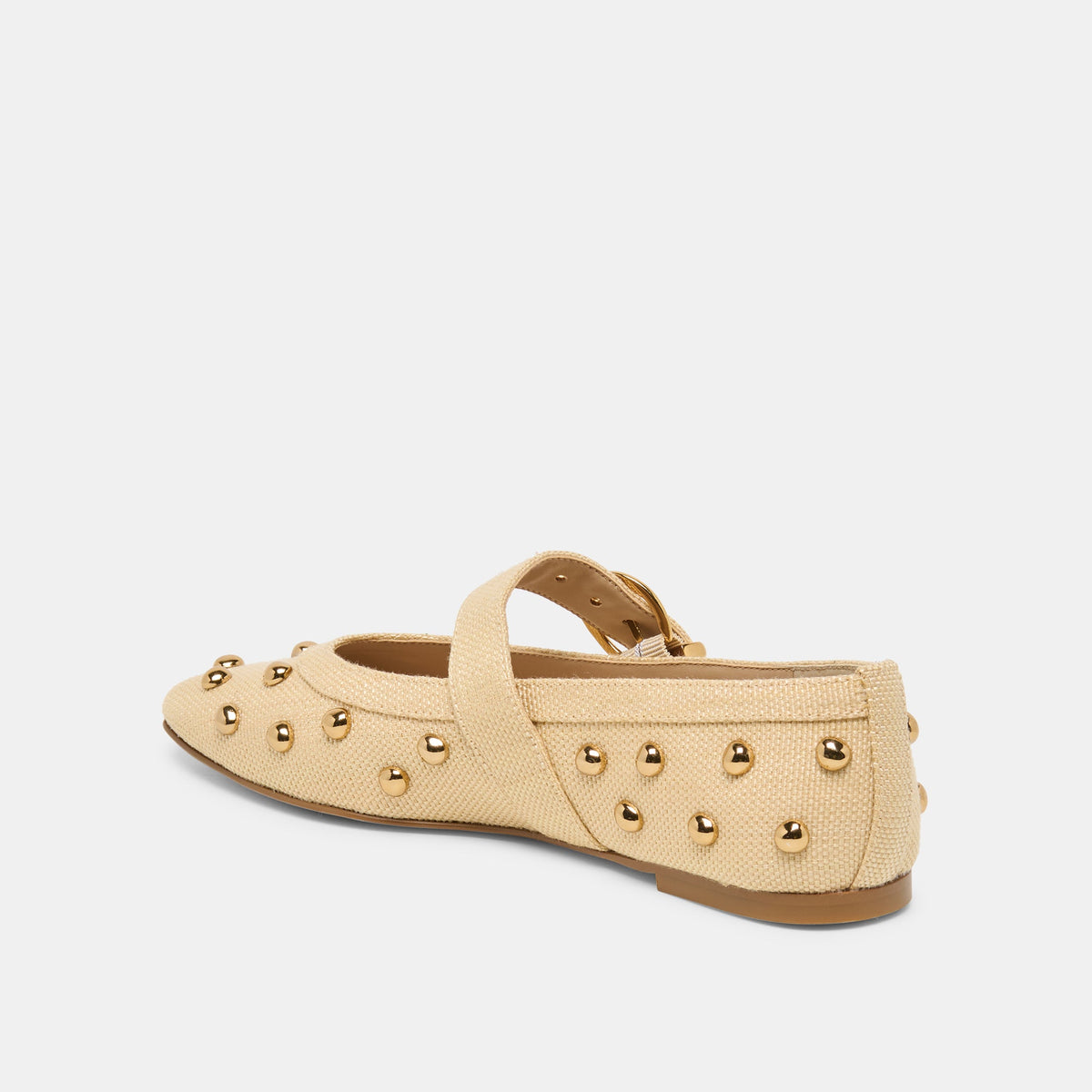 Mikel Stud Lt Natural Raffia Ballet Flats | Dolce Vita Essential