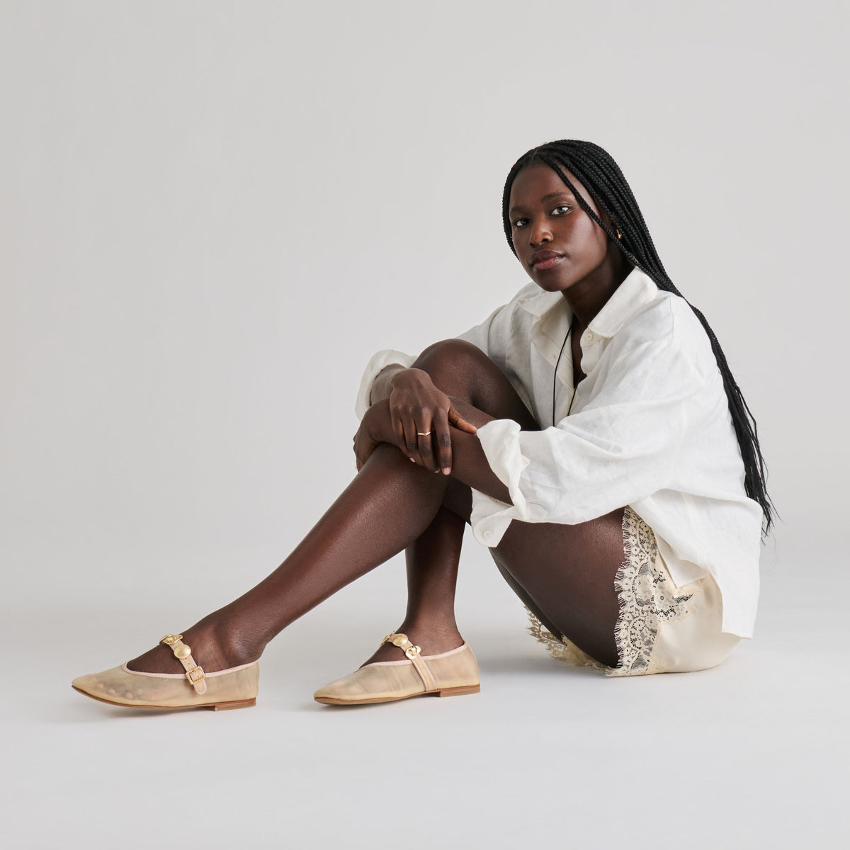 Relan French Vanilla Mesh Ballet Flats | Dolce Vita Quality