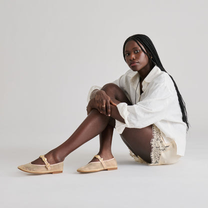 Relan French Vanilla Mesh Ballet Flats | Dolce Vita Quality