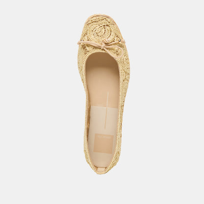 Tianna Lt Natural Raffia Lace Ballet Flats | Dolce Vita Hot Sale