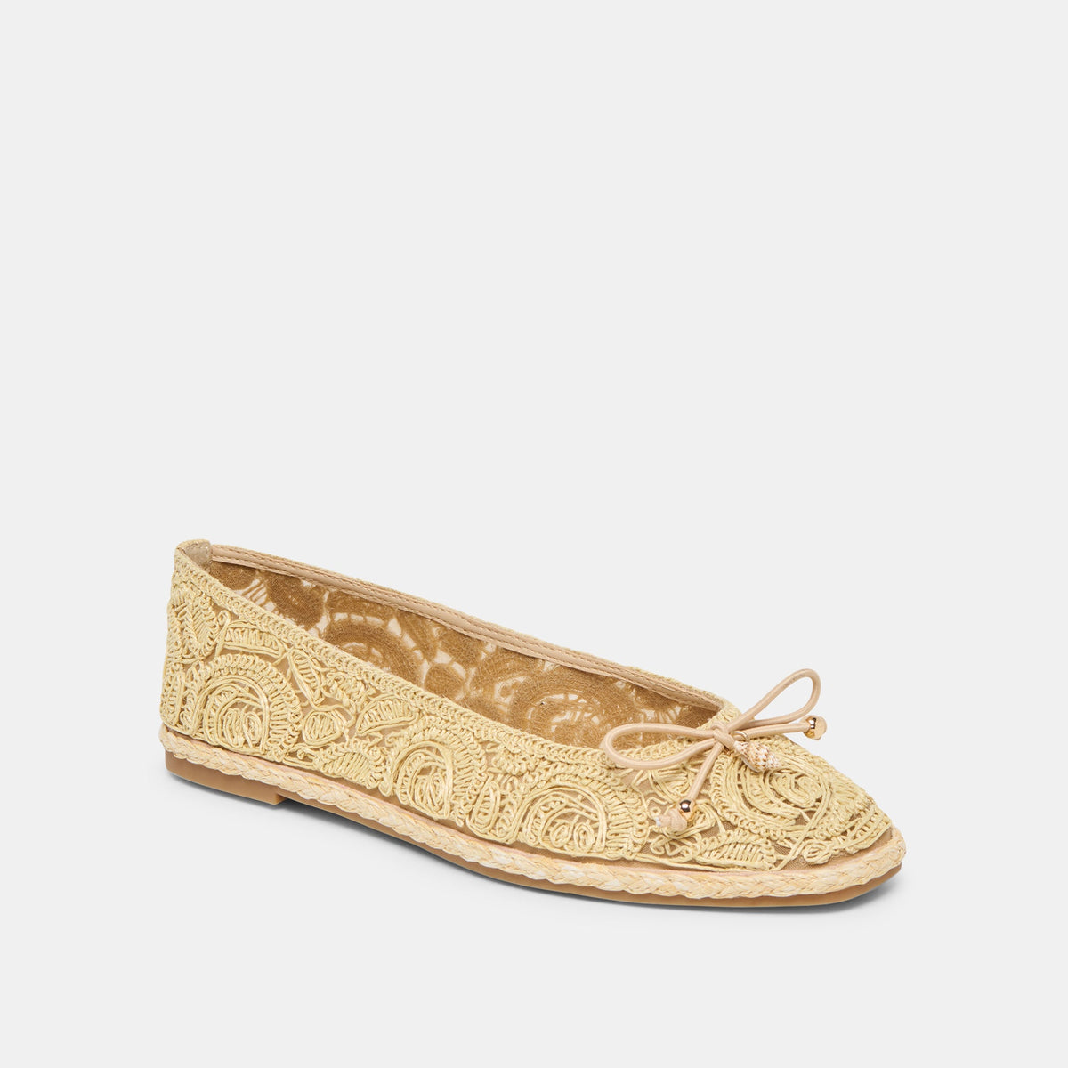 Tianna Lt Natural Raffia Lace Ballet Flats | Dolce Vita Hot Sale