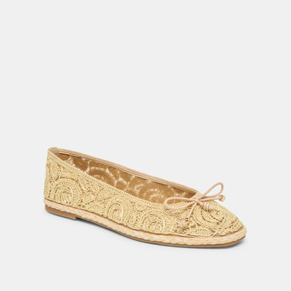 Tianna Lt Natural Raffia Lace Ballet Flats | Dolce Vita Hot Sale