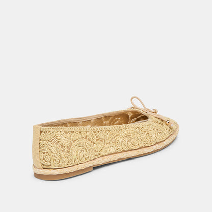 Tianna Lt Natural Raffia Lace Ballet Flats | Dolce Vita Hot Sale