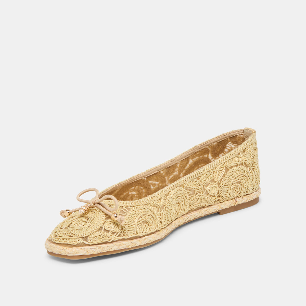Tianna Lt Natural Raffia Lace Ballet Flats | Dolce Vita Hot Sale