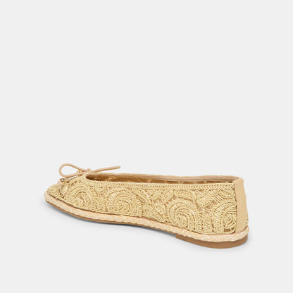 Tianna Lt Natural Raffia Lace Ballet Flats | Dolce Vita Hot Sale
