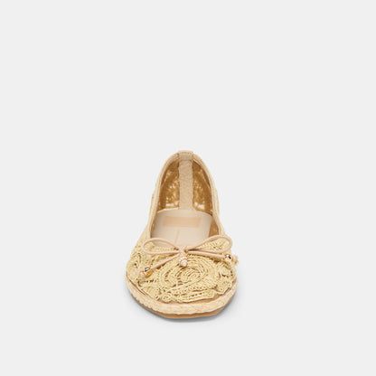 Tianna Lt Natural Raffia Lace Ballet Flats | Dolce Vita Hot Sale