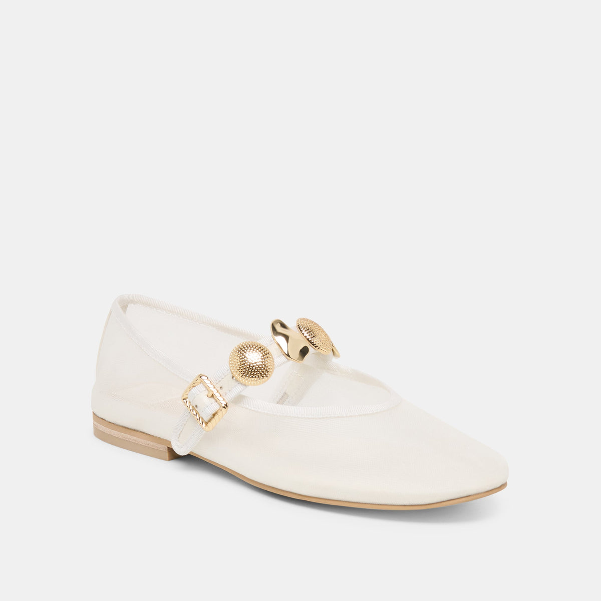 Relan Mesh White Mesh Ballet Flats | Dolce Vita Essential