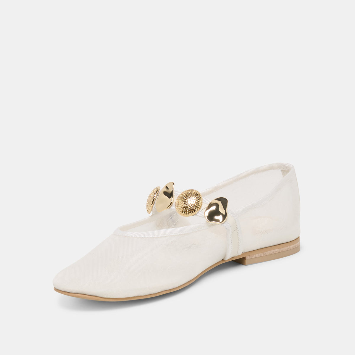 Relan Mesh White Mesh Ballet Flats | Dolce Vita Essential