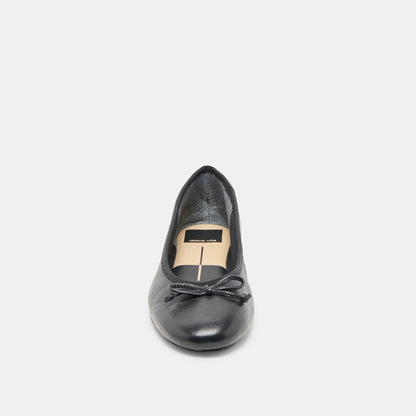 Ritla Wide Black Leather Ballet Flats | Dolce Vita New