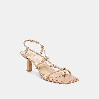 Manji Wide Light Tan Leather Heels | Dolce Vita New