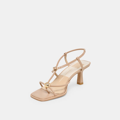 Manji Wide Light Tan Leather Heels | Dolce Vita New