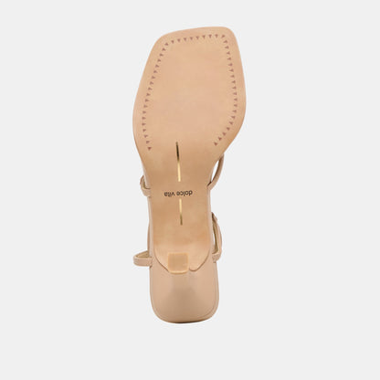 Manji Wide Light Tan Leather Heels | Dolce Vita New