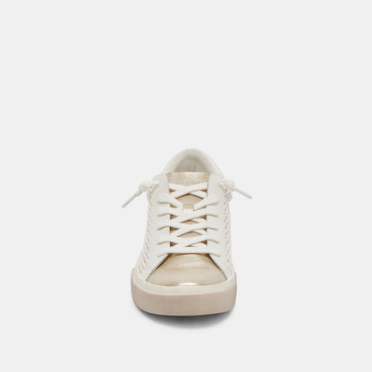 Zina Bone Gold Woven Wide Sneakers | Dolce Vita Customer Favorite
