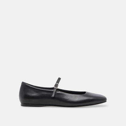 Reyes Wide Ballet Flats Black Leather | Leather Ballet Flats
 – Dolce Vita | Dolce Vita Premium