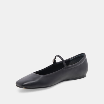 Reyes Wide Ballet Flats Black Leather | Leather Ballet Flats
 – Dolce Vita | Dolce Vita Premium