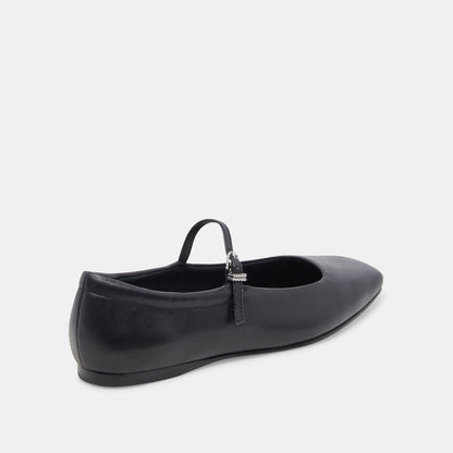 Reyes Wide Ballet Flats Black Leather | Leather Ballet Flats
 – Dolce Vita | Dolce Vita Premium