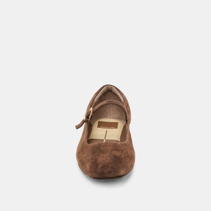 Reyes Wide Dk Brown Suede Ballet Flats | Dolce Vita Discount