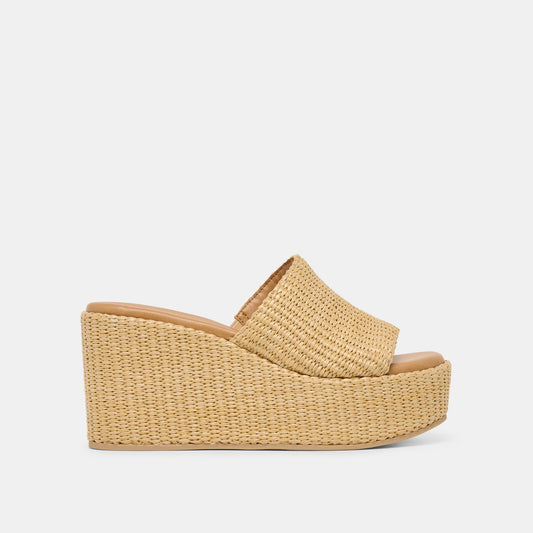 Joclyn Wide Lt Natural Raffia Wedges | Dolce Vita Essential