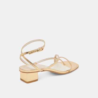 Karlos Wide Gold Metallic Stella Sandals | Dolce Vita Value