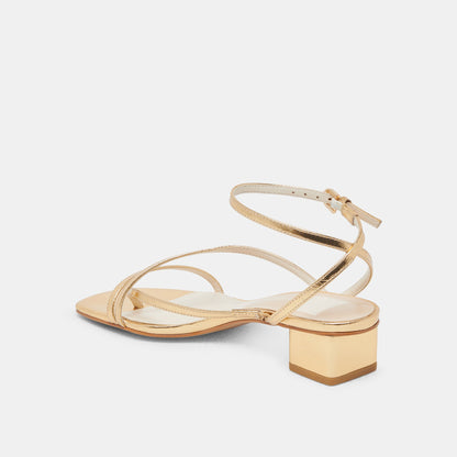 Karlos Wide Gold Metallic Stella Sandals | Dolce Vita Value