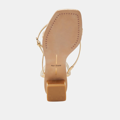 Karlos Wide Gold Metallic Stella Sandals | Dolce Vita Value