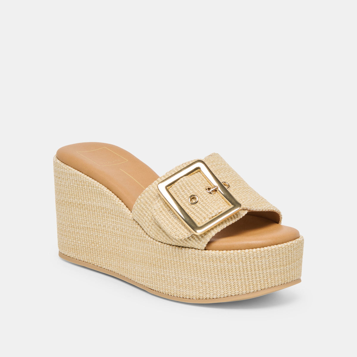 Jilian Wide Lt Natural Raffia Wedges | Dolce Vita Value