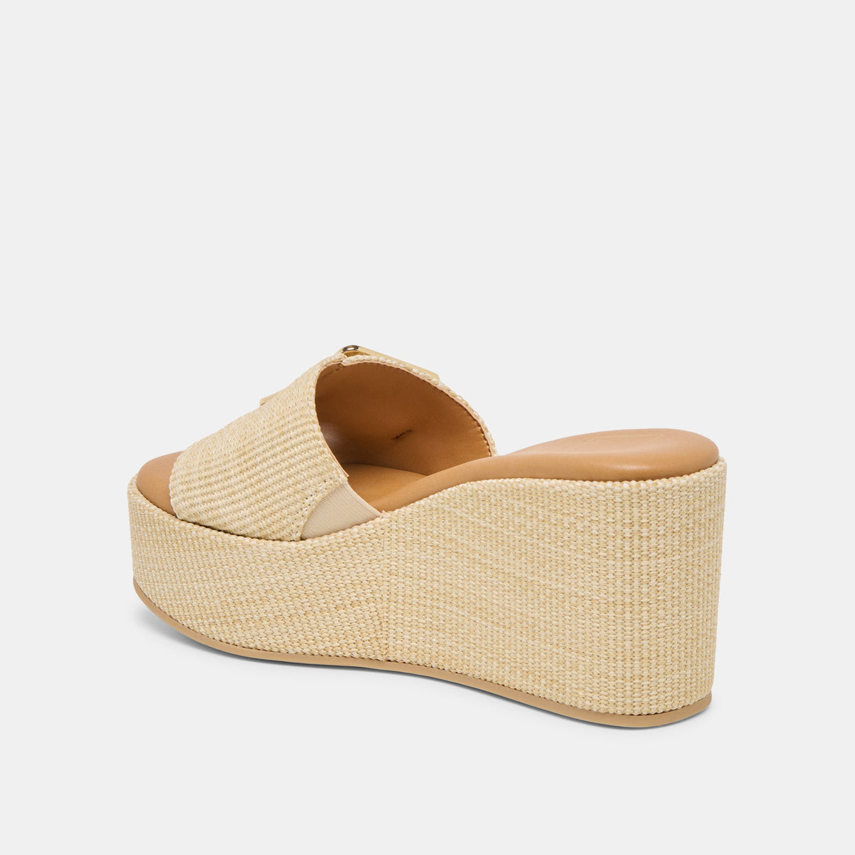 Jilian Wide Lt Natural Raffia Wedges | Dolce Vita Value
