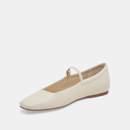 Reyes Wide Ballet Flats Ivory Leather | Ivory Ballet Flats
 – Dolce Vita | Dolce Vita Recommended